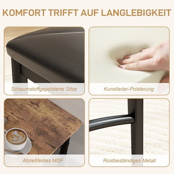Matsalsset, 4-tlg., 100x60x74.5 cm, Brun