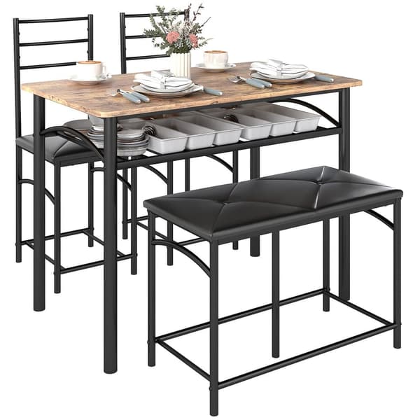 Matsalsset, 4-tlg., 100x60x74.5 cm, Brun