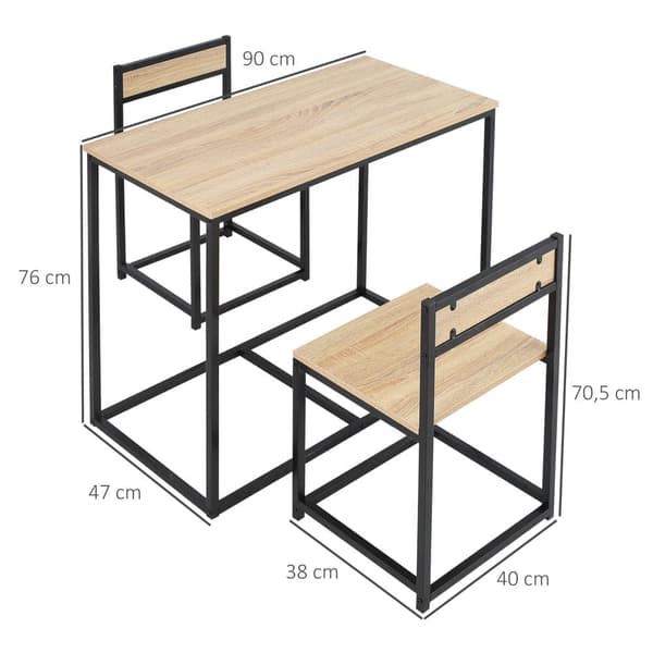 Matsalsbord med Stolar, 90x47x76 cm, Ek