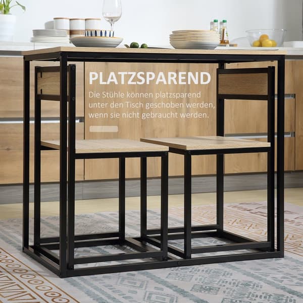 Matsalsbord med Stolar, 90x47x76 cm, Ek