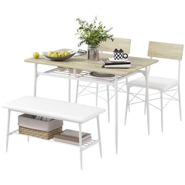 Matsalsbord Set, 110x70x75 cm, Ek och Vit