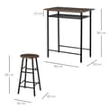 Miniatyrbild 3 av 9: Barbord Set, 80x50x90 cm, Svart