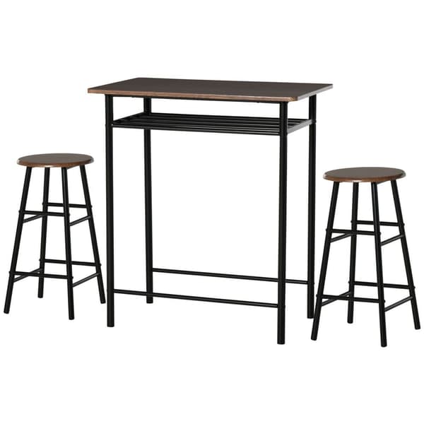 Barbord Set, 80x50x90 cm, Svart