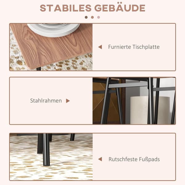 Matsalsbord Set med 4 Stolar, 110x70x75 cm, Teak