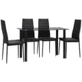 Miniatyrbillede 1 af 9: Spisesæt, 5-deligt spisegruppe, 120x60x75 cm, Sort
