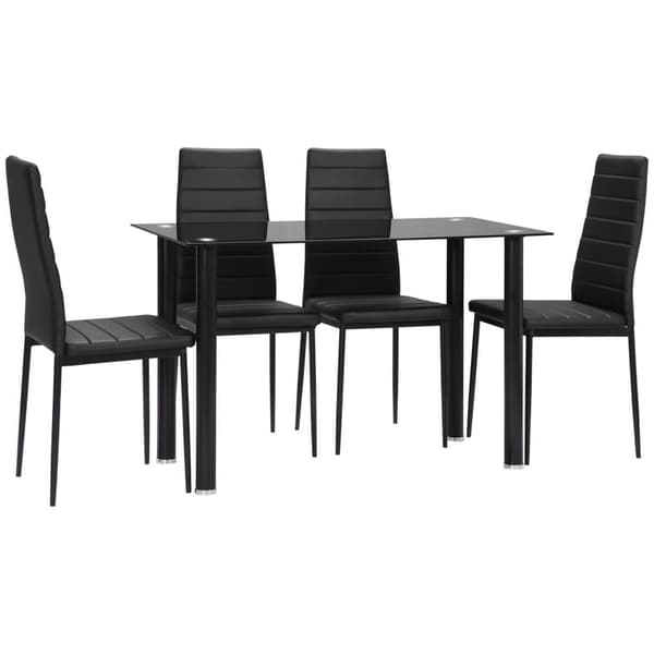 Spisesæt, 5-deligt spisegruppe, 120x60x75 cm, Sort