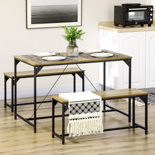 Matsalsset, 3er-Set, 120x70x75 cm, Natur