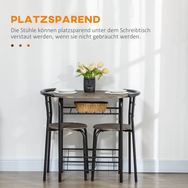 Spisebordssæt, Bistro-sæt, 80x53x74,5 cm, Sort