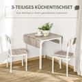 Miniatyrbild 4 av 9: Matsats, 3 TLG, 120x60x75 cm, Naturvit