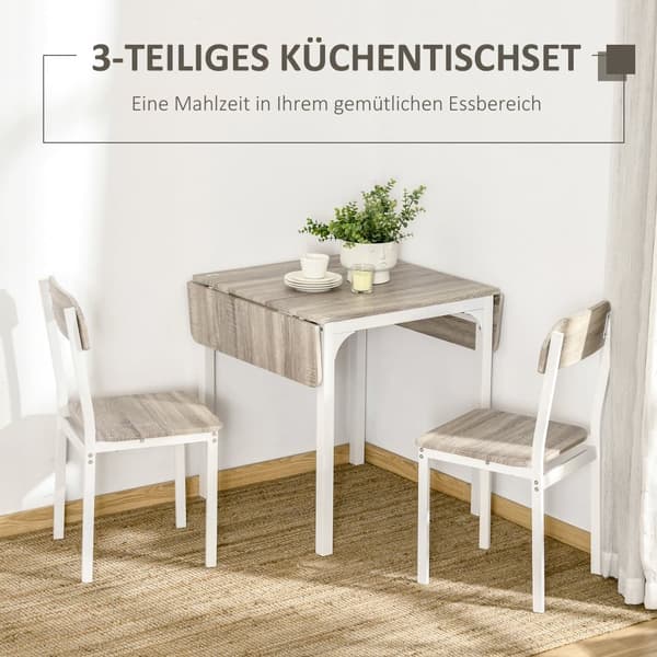 Matsats, 3 TLG, 120x60x75 cm, Naturvit