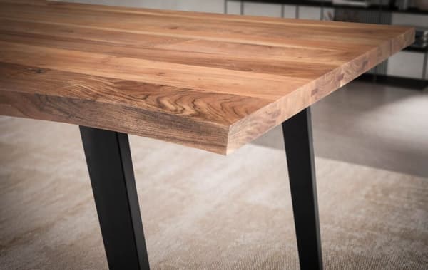 Rootz Modern spisestuebord - massivt træbord - Live Edge-bord - Naturligt trækorn - Håndlavet - 180 cm x 90 cm x 76 cm