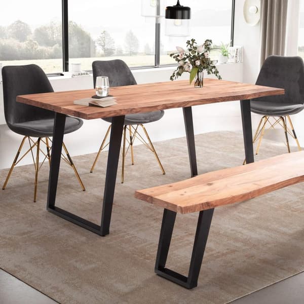 Rootz Modern spisestuebord - massivt træbord - Live Edge-bord - Naturligt trækorn - Håndlavet - 180 cm x 90 cm x 76 cm