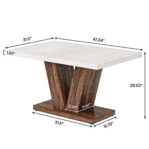 Rootz Matbord - Rustikt bord - Kompakt bord - Robust design -120 cm Bredd x 80 cm Djup x 76 cm Höjd