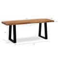 Pikkukuva 3 / 6: Rootz Tree Edge Massiiviakaasiapuupenkki - Eteisen penkki - Kenkäpenkki - Puolisuunnikkaan muotoiset metallijalat - Käsintehty - 120cm x 40cm x 45,5cm