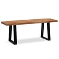 Pikkukuva 6 / 6: Rootz Tree Edge Massiiviakaasiapuupenkki - Eteisen penkki - Kenkäpenkki - Puolisuunnikkaan muotoiset metallijalat - Käsintehty - 120cm x 40cm x 45,5cm