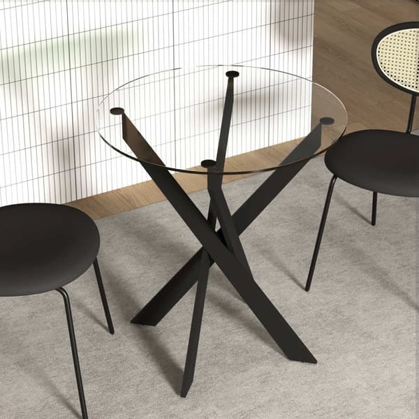 Rootz Modern Glass Egg Table - Matbord - Köksbordet - Skrapbeständigt - 70 cm diameter x 75 cm höjd