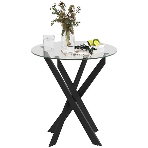 Rootz Modern Glass Egg Table - Matbord - Köksbordet - Skrapbeständigt - 70 cm diameter x 75 cm höjd