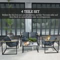 Miniatyrbild 4 av 11: Rootz 4 -delad trädgårdsmöbler set - utomhusutrymme - balkongmöbler - vadderad komfort - 114 cm x 70 cm x 67 cm