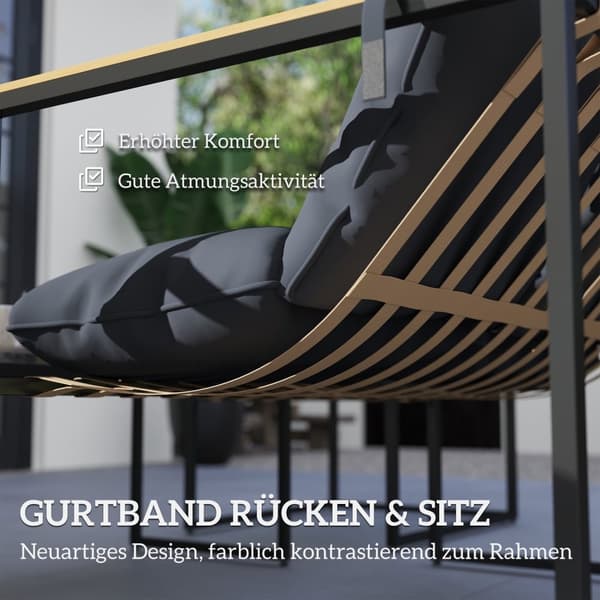 Rootz 4 -delad trädgårdsmöbler set - utomhusutrymme - balkongmöbler - vadderad komfort - 114 cm x 70 cm x 67 cm