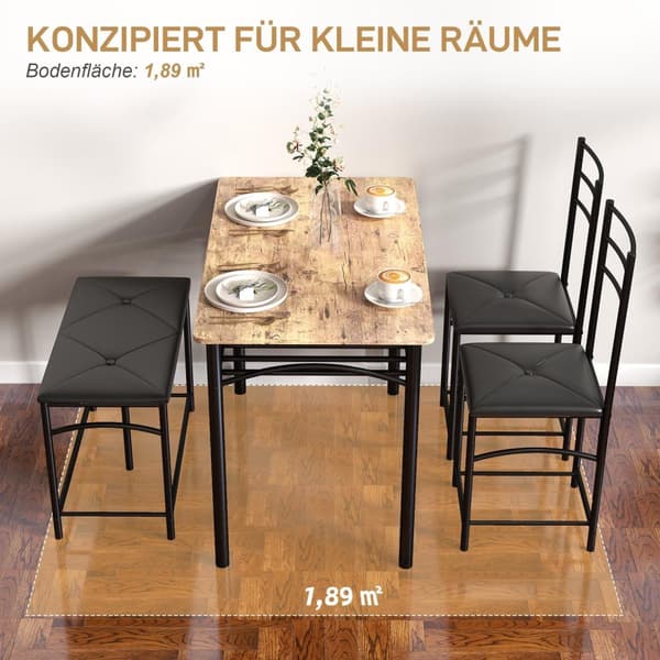 Rootz 4 -delad matsal - Space Saving Möbler - Compact Dining Set - Komfort sittplatser - 100 cm x 60 cm x 74,5 cm bord