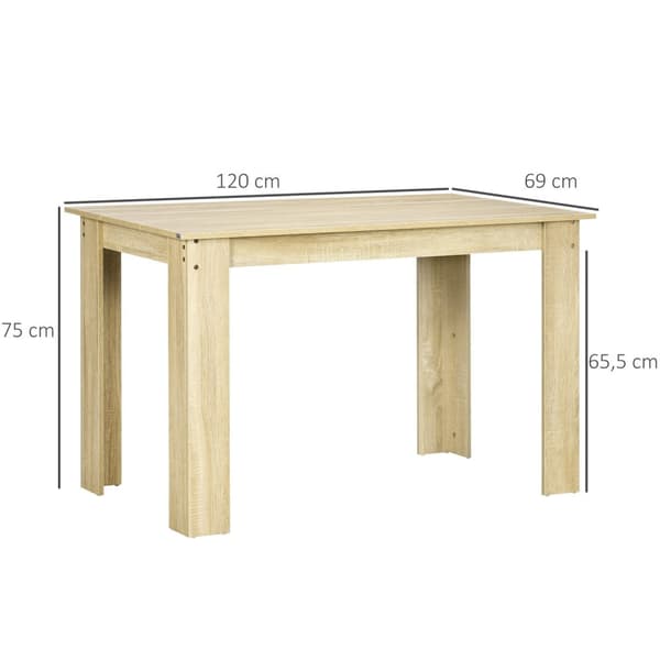 Rootz Dining Table - Kitchen Table - Modern Design - Stor 4-6 Persons Plateau - Stylish Brown Finish - 120L X 69B X 75H CM