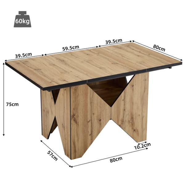 Rootz Modern Kitchen Dining Table - Bistro Table - Matsalsbord - Hållbar ram - 138,5 cm x 80 cm x 75 cm
