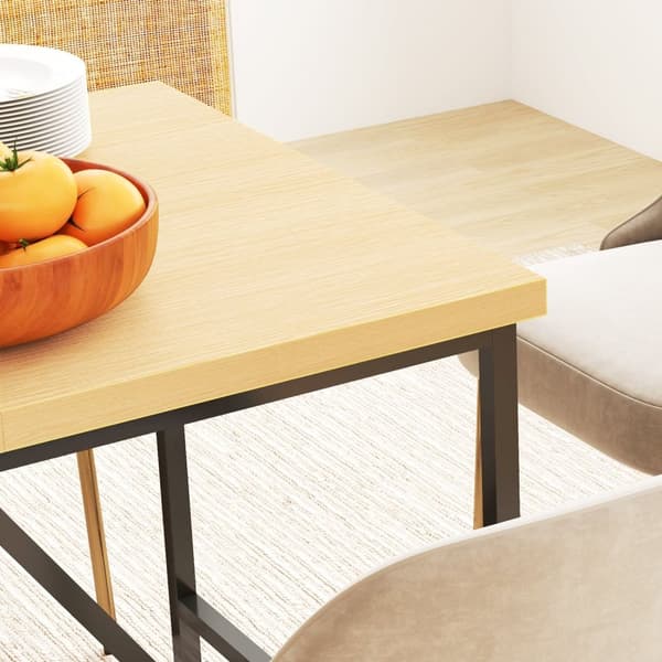 Rootzin ruokapöytä 6 - monipuoliset huonekalut - Pöytävaihtoehto - ruskea optiikka - teräsjalat - 150 cm x 80 cm x 75 cm