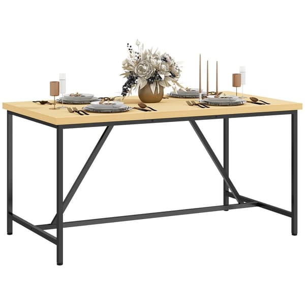 Rootzin ruokapöytä 6 - monipuoliset huonekalut - Pöytävaihtoehto - ruskea optiikka - teräsjalat - 150 cm x 80 cm x 75 cm