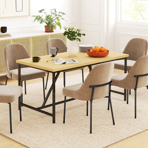 Rootzin ruokapöytä 6 - monipuoliset huonekalut - Pöytävaihtoehto - ruskea optiikka - teräsjalat - 150 cm x 80 cm x 75 cm