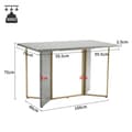 Miniatyrbild 3 av 11: Rootz Modern Dining Table - Cement Look - Versatile Table - Hållbart och lätt att rengöra - 119 cm x 70 cm x 75 cm