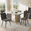 Miniatyrbild 4 av 11: Rootz Modern Dining Table - Cement Look - Versatile Table - Hållbart och lätt att rengöra - 119 cm x 70 cm x 75 cm