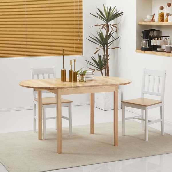 Rootz Foldbart ovalt spisebord - Rumbesparende bord - Solid træbord - Optimer plads - 140L x 70b x 75 timer cm
