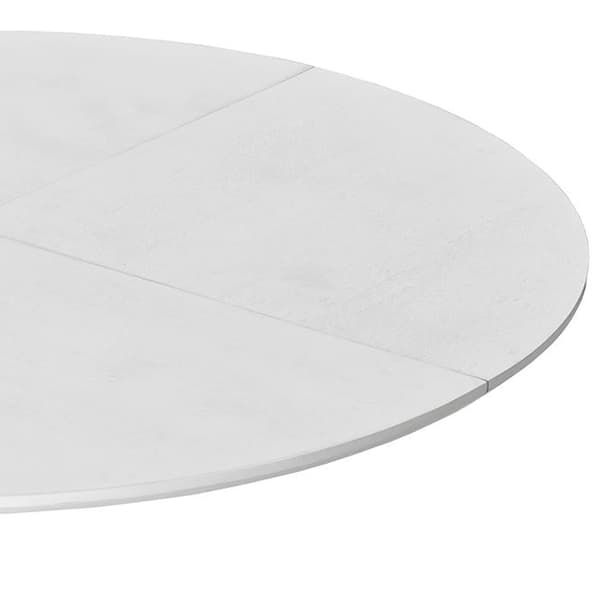 Rootz Modern Round Dining Table - White Masonation Table - Metal Frame Dining Tables - Hållbart och snyggt - 120 cm x 120 cm x 75 cm