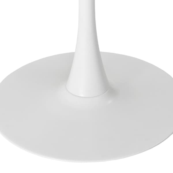 Rootz Modern Round Dining Table - White Masonation Table - Metal Frame Dining Tables - Hållbart och snyggt - 120 cm x 120 cm x 75 cm