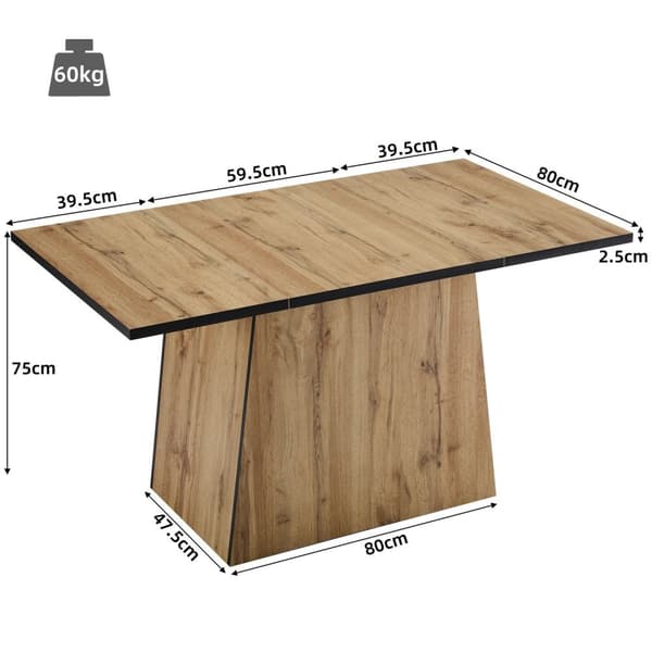 Rootz Modern Kitchen Dining Table - Bistro Table - Unikt designbord - Stylish & Su tble - 138,5 cm x 80 cm x 75 cm