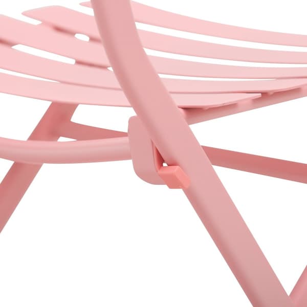 Rootz Foldbar 3 -delad trädgårdsuppsättning - bistromöbler - utomhusmiddag - pulverbelagd metall - 60x60x71cm bord och 2 stolar - rosa