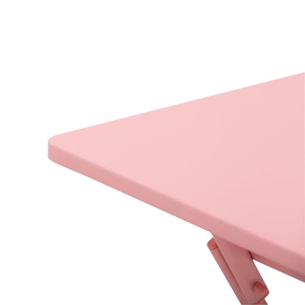 Rootz Foldbar 3 -delad trädgårdsuppsättning - bistromöbler - utomhusmiddag - pulverbelagd metall - 60x60x71cm bord och 2 stolar - rosa