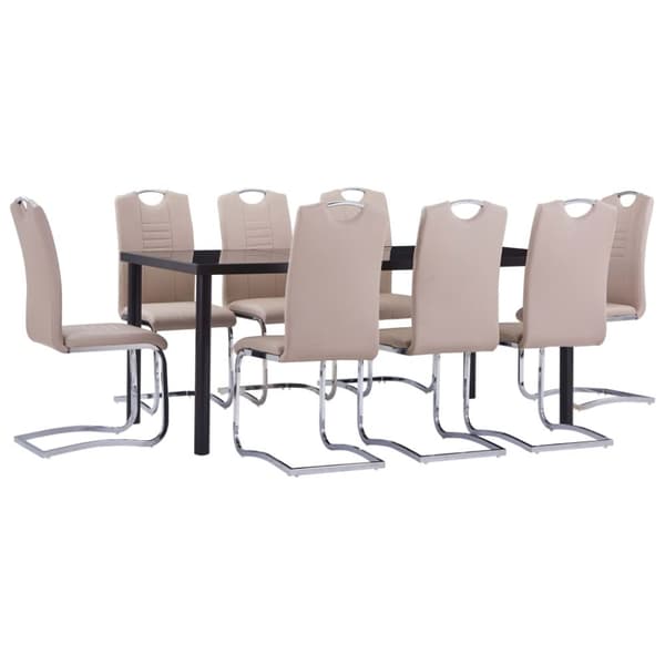 Matgrupp 9 delar konstläder cappuccino