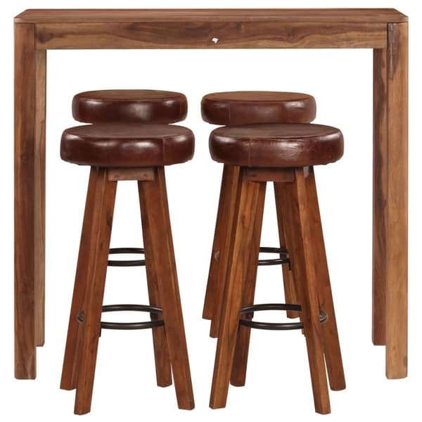 Bargrupp 5 delar massivt trä 115x56x107 cm