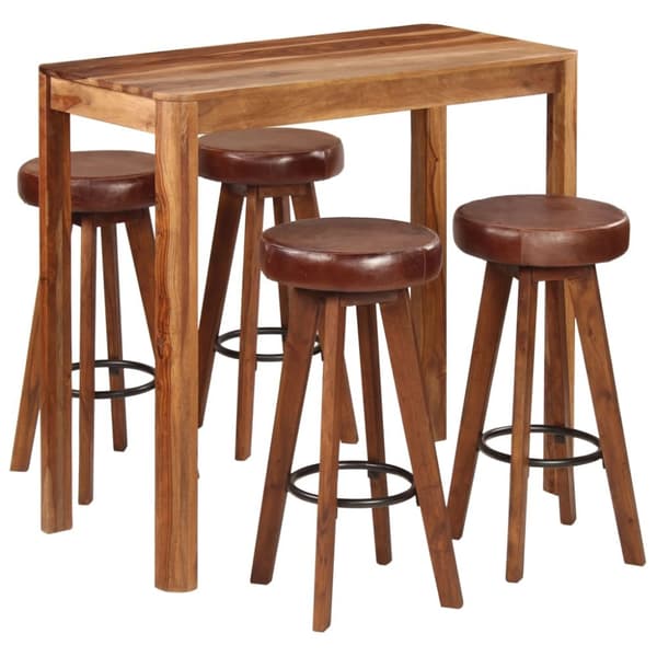 Bargrupp 5 delar massivt trä 115x56x107 cm