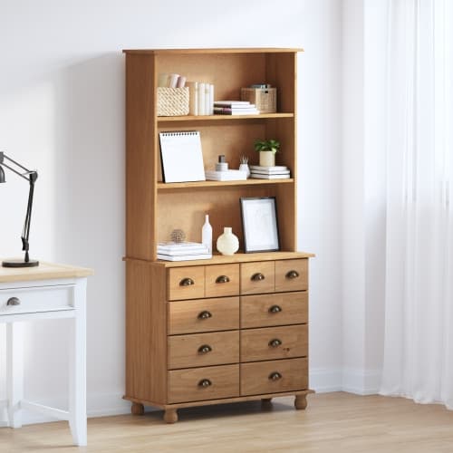 Hutch 'ASKIM'Honung brun 91x40x183 cm Massivt trä Furu