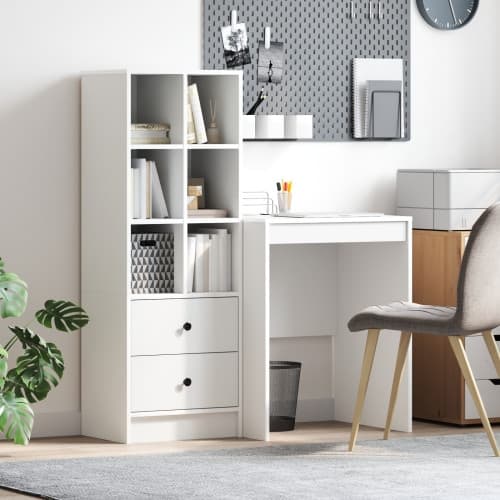 Skrivbord med Förvaring Vit Spånskiva