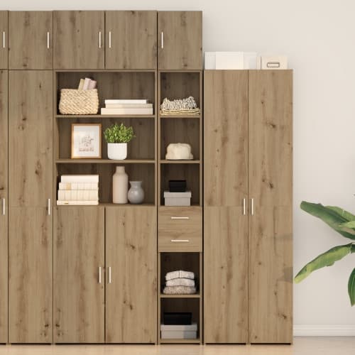Smalt Skåp Hantverksmässig Ek 30x42.5x225 cm Konstruerat Trä