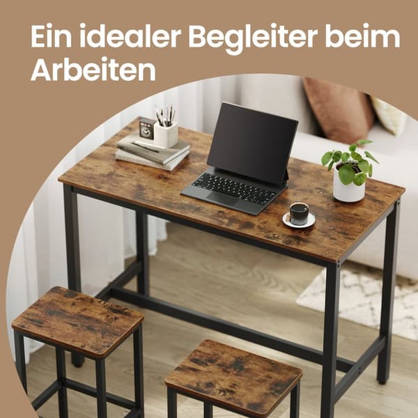 Bartafel - Industrielt look - med 2 barstole