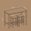 Miniatyrbillede 5 af 5: Bartafel - Industrielt look - med 2 barstole