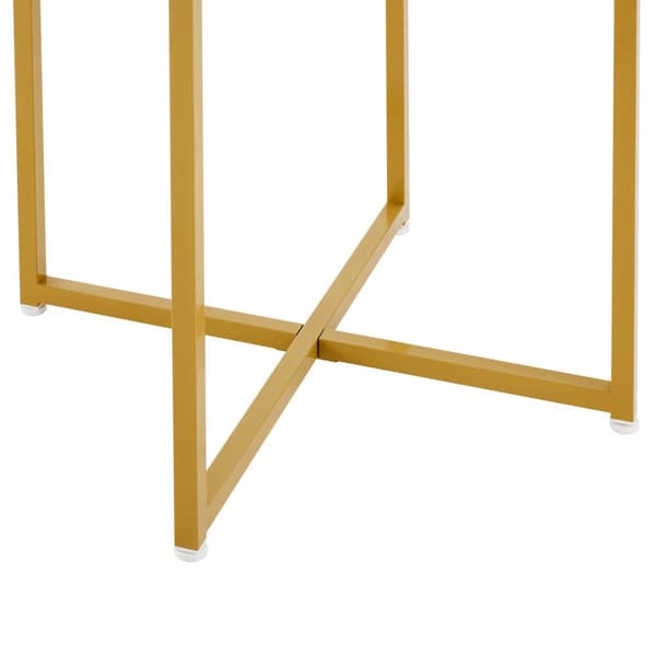 Matbord och 4 stolar - MDF-skiva, guldpläterad järnram och vita sammetsdynor - vit och guld