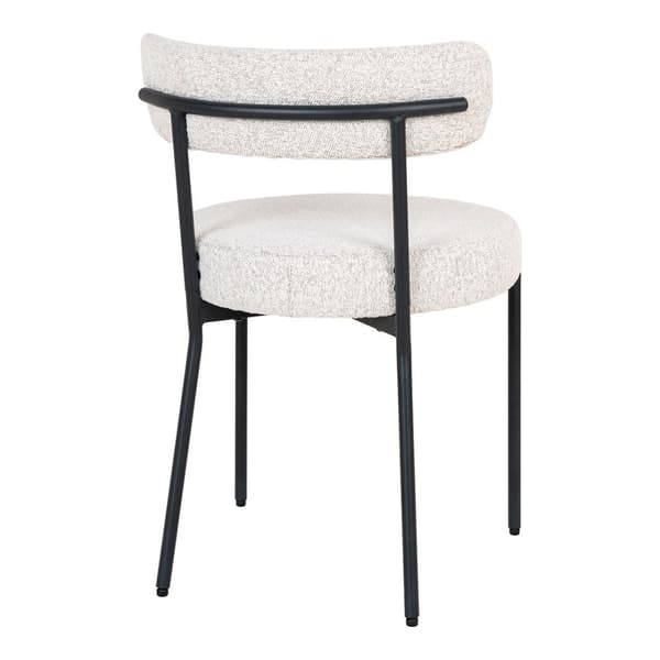 Tokyo spisegrupper spisebord inkl. 2 ileggsplater Ø120x120-160-200 cm sort og 6 stoler bouclé hvit.