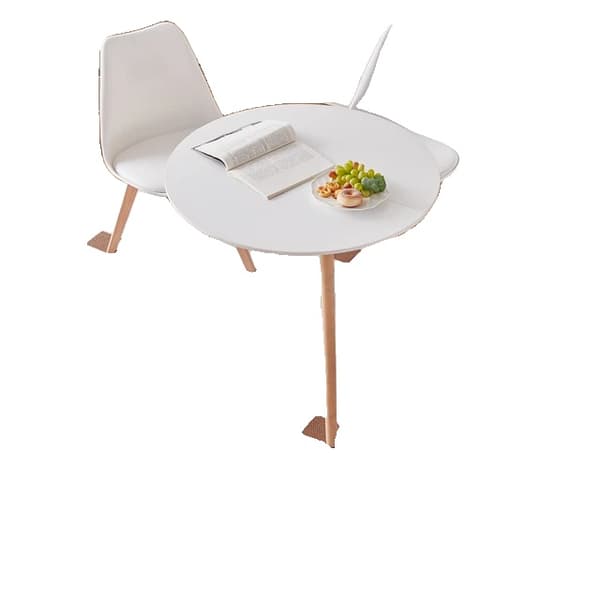 Matbord Set, Rund Design, PU Kudde, Vita matgrupper