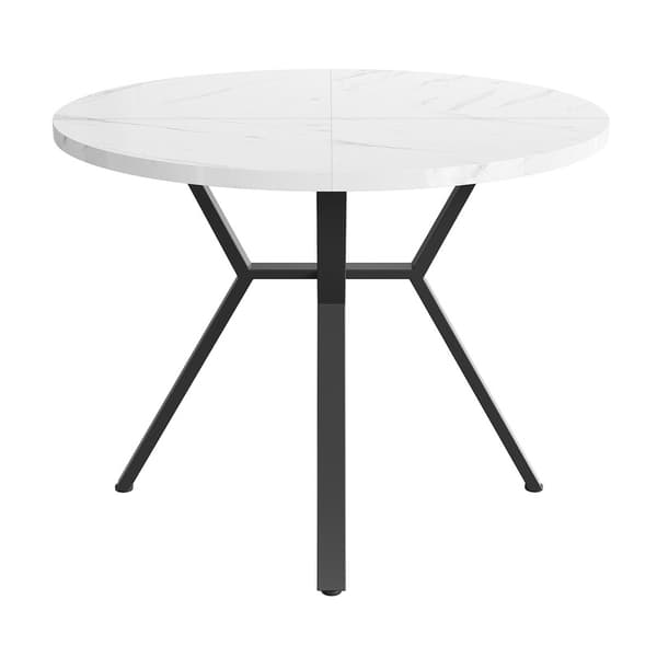 Modernt kök matbord och stolset, 5 stycken, runt matbord, svarta metallben, 4 gröna ergonomiska stolar