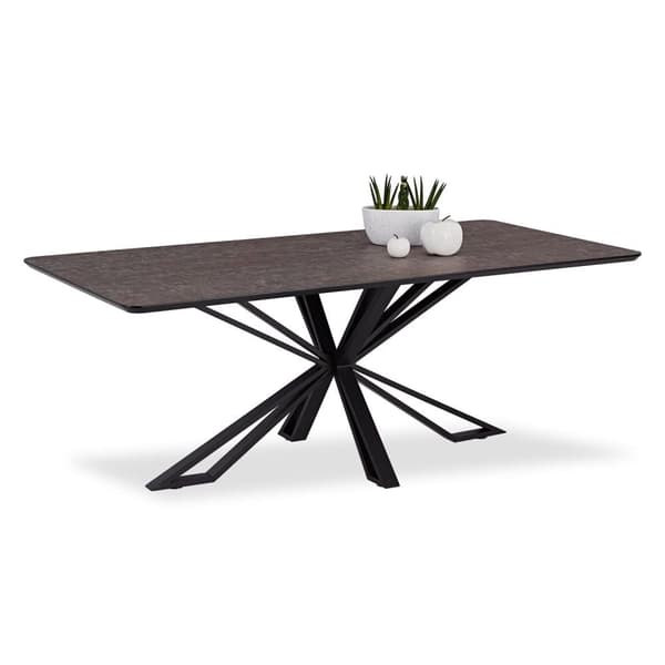Matsalsbord Set, 200x100 cm, Brun Svart, Beige